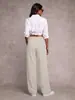 Pantalones anchos de otoño para mujer transfronterizos europeos y americanos, ropa casual de negocios, pantalones casuales, pantalones largos de moda de cintura alta para ir al trabajo, hechos de tela Lyocell