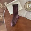 Calcetines de encaje hasta la mitad de la pantorrilla estilo japonés huecos estilo miu calcetines de lana otoño e invierno calcetines largos estilo coreano engrosados cálidos calcetines apilados