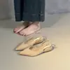 Sandalias Cerradas para Mujer Chuyuji Estilo Francés Suave con Correa Trasera, Tacón de Cuña Bajo, Adecuadas para Faldas, Punta Fina, Zapatos Elegantes de una Sola Pieza