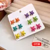 Brincos Quadrados de Prata com Gotejamento de Óleo Estilo Coreano para Mulheres, Brincos de Moda Primavera e Verão, Design de Nicho, Brincos Elegantes e Versáteis Atacado