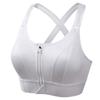 Sujetador deportivo de talla grande con cremallera frontal ajustable, a prueba de golpes, sin aros, ropa interior de yoga con espalda cruzada para mujer