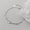Nalan Plata S925 Pulsera Elegante Simple de Ola para Dama Pulsera de Verano S5443