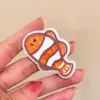 Horquilla de acrílico con forma de pez de dibujos animados para niña, con forma de corazón, para flequillo, con clip lateral, para tocado, accesorios para el cabello