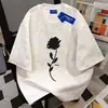 Camiseta de Manga Corta Tie-Dye de Algodón Puro Pesado Personalizada Creativa Versátil de Marca de Moda para Hombres y Mujeres, Top de Verano Holgado Adelgazante con Cuello Redondo