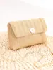 Bolsa Casual de Palha para o Dia a Dia Bolsa Quadrada Pequena Simples 2025 Nova Decoração de Florzinha Margarida Bolsa de Ombro Bolsa Transversal