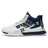 Zapatos Deportivos de Caña Alta para Hombre Estilo Étnico de Moda Otoño/Invierno Moda Juvenil Personalidad Patchwork Suela Gruesa Antideslizante Zapatos Casuales de Moda