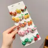 Coloridos pasadores de pelo de pulgar estilo coreano para niños y niñas, lindas diademas, dulces cordones para el pelo de niños, gomas elásticas de alta elasticidad, accesorios para el pelo