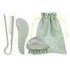 Conjunto de Três Peças de Palha de Trigo Conjunto de Escovas de Shampoo para Massagem Caseira Pente para Alisar Cabelo Pente para Modelagem de Cabelo Liso Saco de Presente Pente de Cabeleireiro