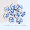 Joyería DIY flor cuentas de cerámica azul y blanco cuentas sueltas aplique Jingdezhen cuentas de porcelana de forma especial material de accesorios hechos a mano al por mayor