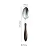 Juego de Cuchillo y Tenedor para Bistec de Acero Inoxidable 304 Transfronterizo, Cubiertos Estilo Occidental con Mango de Madera Anti-quemaduras, Juego de Cuchara y Tenedor para Pastel y Postre