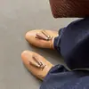 Mocasines de Piel de Vaca de Primera Capa con Borlas para Mujer, Zapatos Planos, Nuevo Estilo Primavera, Piel Genuina por Dentro y por Fuera, Zapatos Individuales de Punta Redonda de Media Caña para Mujer