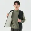 Colete Masculino de Lã Quente para Outono e Inverno, Bolso Interno, Colete Masculino com Botões Curtos Diamante 2161