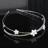 Diadema Retro Estilo Coreano Piedra Ojo de Gato Cabeza de Diamante para Mujer Pinza Fina de Aleación Diadema de Flores Hojas de Gama Alta Nicho Súper Inmortal
