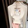Camada Base Casual de Manga Longa Infantil Outono/Inverno Novo Estilo Tecido Térmico Camiseta de Gola Meia-Alta para Bebê Menina Roupa de Baixo Top com Babados