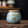 Latas de Té Cerámica tamaño pequeño Horno Ru Tianqing Abiertas Selladas Hogar Latas de Té para Despertar Empaques para Té Pu'er Té Verde Latas al por Mayor