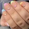 Colección Transfronteriza Nueva de Gran Venta de Arte para Uñas Fresco y Hermoso, Uñas Postizas de Estilo Francés Sencillo de Gama Alta con Flores Pequeñas en Forma de Corazón al por Mayor