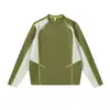 2026 nuevo diseño de bloques de color, cuello redondo, camiseta de manga larga de secado rápido, unisex, moderna y versátil para primavera y otoño