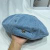 Moda Estilo Coreano Metal Estándar Boina de Mezclilla para Niños Cuatro Estaciones Celebridad de Internet Todo Combina ins Vintage Sombrero de Calabaza de Pintor