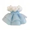 Vestido floral de lentejuelas 3D para niña, falda tutú de princesa para niños, vestido de anfitriona de cumpleaños, vestido de actuación en escenario
