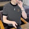 Comércio exterior transfronteiriço AliExpress Bingma T [novo] suéter casual de moda de verão de manga curta camisa de fundo masculina