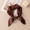 Pañuelo de Seda con Estampado de Lunares Retro Francés para Mujer, Delgado Transpirable de Primavera y Verano, Bufanda Decorativa Versátil para el Cuello