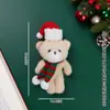 Blush de Natal Urso Siaman Boneca Fofa Boneca Chaveiro de Pelúcia Pingente para Pendurar na Bolsa Boneca de Cachecol Presente