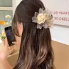 Presilha de flor de rosa seca rede fada novo estilo corda de cabelo senso de alta qualidade parte de trás da cabeça presilha de tubarão estilo ins acessórios de cabelo