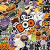 50 Pegatinas de Halloween de Dibujos Animados con Patrones de Murciélago y Bruja para Diario, Collage y Decoración Festiva - Pegatinas Transfronterizas al por Mayor