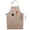 Delantal de lona con impresión de logotipo para el hogar, cocina, cocinar, hornear, pintar, para hombres y mujeres, restaurante, camarero, overol de mezclilla