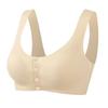 Ropa Interior Sin Costuras de Seda de Hielo Madre Hebilla Frontal Sin Aro Sujetador de Látex Tailandés Chaleco Sujetador para Mujeres de Mediana Edad y Mayores Verano