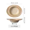 Vajilla Cerámica Retro de Alta Gama para Restaurantes y Hoteles, Plato para Bistec Estilo Occidental Nervado Personalizado, Plato Hondo de Alto Valor Estético para Uso Doméstico