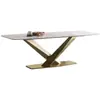 Mesa de Comedor de Pizarra Foshan Delifeng Acero Inoxidable Apartamento Pequeño Mesa y Sillas Minimalistas Estilo Italiano Directo de Fábrica Disponible para Venta al por Mayor