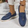 2024 Novo Estilo Sapatos Solteiros Femininos Europeus e Americanos Comércio Exterior Slip-on Casual Bico Redondo Camurça Flats Sapatos Lefu