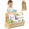 Estantería de juguete de madera maciza transfronteriza Estantería de almacenamiento de juguetes para jardín de infancia Montessori Estantería de libros para niños multicapa Organizador de juguetes