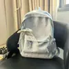 Mochila con Estampado de Estrellas para Mujer, Bolso Escolar de Diseño de Nicho, Mochila Grande de Capacidad para Viajes Diarios, Mochila Sencilla Estilo Bosque con Cierre de Cordón