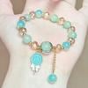 Nueva Pulsera Dulce Sanrio Ice-Through Regalo Transmisión en Vivo Abalorio Degradado Dibujos Animados Bicolor Pulsera de Cristal para Mujer