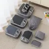 Set de cinco piezas de malla de bolsas de almacenamiento de viaje compresibles, organizador de equipaje, bolsa portátil para empacar ropa para viajes de negocios y viajes