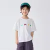 Ropa de Verano Infantil Haima 2026 Nuevo Conjunto de Verano para Niños Camiseta Delgada de Manga Corta Elegante para Niños Mayores Algodón Puro