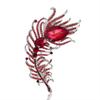 Broche de moda grande de pluma con incrustaciones de diamantes, multicolor opcional, pin de cristal, accesorios para abrigo de traje de mujer