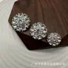 Botones Metálicos Tridimensionales de Copo de Nieve Incrustados con Diamantes Botones para Traje Ropa de Punto Camisa Botones Decorativos Simples y Versátiles Cosidos a Mano