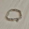Pulsera de Disco Redondo de Metal Multicapa Francesa Estilo Bohemio Plata Retro Lujo Ligero Pulseras Apilables Joyería de Moda de Gama Alta