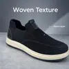 Zapatos Casuales de Malla Tejida de Punto para Hombre de Talla Grande Transfronterizos, Slip-On, Ajuste Ancho, Transpirables, Suela Suave, Mocasines Fáciles de Poner para Viajes Diarios para Hombre
