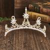 Corona de Novia Europea y Americana Tiara Aleación Torre de Hierro Diadema de Cristal Atractiva Atmosférica Accesorios para Vestido de Novia Concurso de Belleza Fiesta