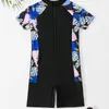Traje de baño de una pieza para niñas, Nuevo estilo de verano 2024, Traje de baño fresco y que cubre la barriga para niños mayores y estudiantes, Adecuado para aguas termales y playa