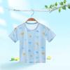Novo Conjunto de Pijama de Verão 2024 Tencel Manga Sete Pontos Roupas de Casa Infantis Modal Fino Roupas de Ar Condicionado para Bebê