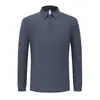 Camisa Polo de Manga Larga para Hombre Casual de Negocios Cuello de Solapa Color Sólido Transpirable Secado Rápido Top