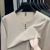 Colección de otoño 2026 transfronteriza: Camiseta versátil de manga larga con cuello en V, color liso, casual para hombres de mediana edad, adecuada para ropa de negocios