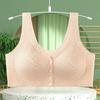 Sutiã de botão frontal feminino Plus Size Mother's Intimates Push-up sem costura sem fio estilo colete de meia-idade e idoso Sutiã feminino