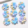 Zhen Tu Original Principios de Primavera Romántico Gradiente Azul Flor de Gardenia Parche de Resina DIY Aretes Accesorios para el Cabello Pasador