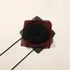 Original~Retrô Escuro Sexy Cacheado Renda Brilhante Seda Rosa Colar DIY Artesanal Acessórios de Colar de Renda
